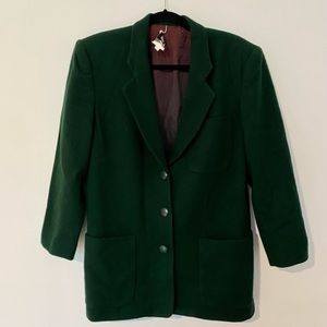 Dark green vintage oversize blazer with shoulder pads